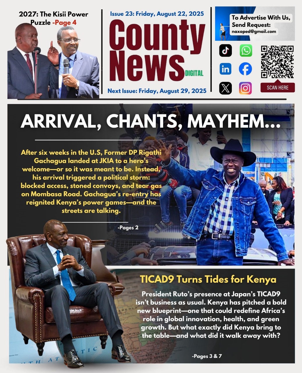 County News Digital: Gachagua's Return Sparks Chants, Mayhem