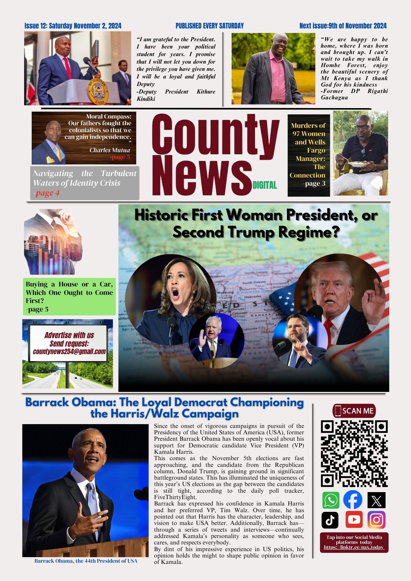 County News Digital: Kenya Welcomes Third Deputy President, Kithure Kindiki