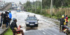 Flooded roads in Nairobi as heavy rains disrupt transport and movement.